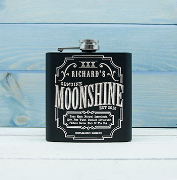 Personalised Moonshine Vintage Hip Flask 