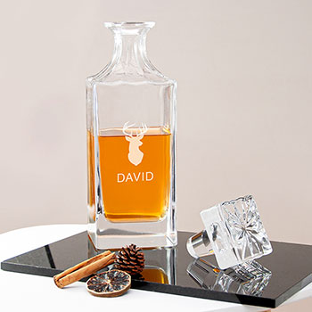 Personalised Timeless Stag Square Decanter